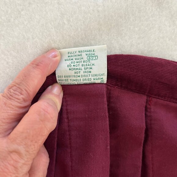 Vintage Laura Ashley Flared Pleated Skirt Burgundy Corduroy SZ12 Prairie Boho - Picture 8 of 8